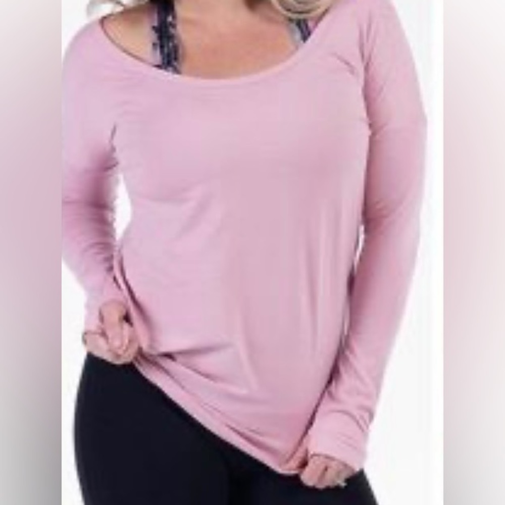 Handful Peek-A-Breeze Long Sleeve Mauvelous Top Size XL NWT